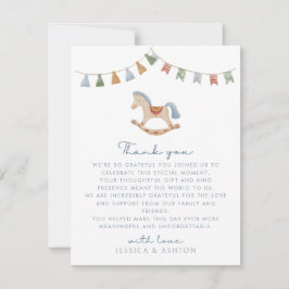 Invitación Caballo de Rocking acuático, carta de agradecimien