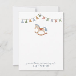 Invitación Caballo de Rocking acuático, del vivero de la tarj