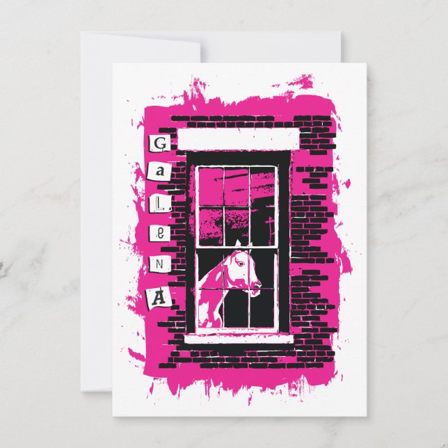 Invitación caballo de ventana de galena (Anverso)