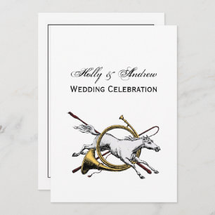 Invitación Caballo ecuestre preppy saltando a través del colo