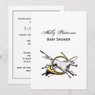 Invitación Caballo ecuestre preppy saltando a través del colo