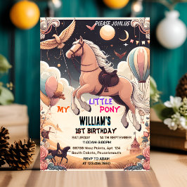 Invitación caballo lindo mi pequeño pony primer cumpleaños