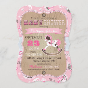 Invitación Caballo mecedora occidental Baby Shower de la
