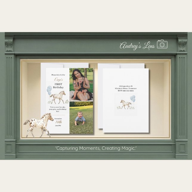 Invitación Caballo Miniatura Personalizado Cumpleaños 1  (Subido por el creador)