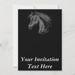 Invitación Caballo: negro
