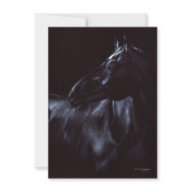 Caballo negro elegante pintado a mano