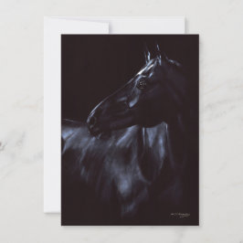 Invitación Caballo negro elegante pintado a mano