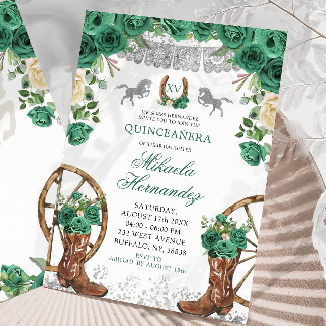 Invitación Caballo plateado de caza verde occidental Quincean (Subido por el creador)