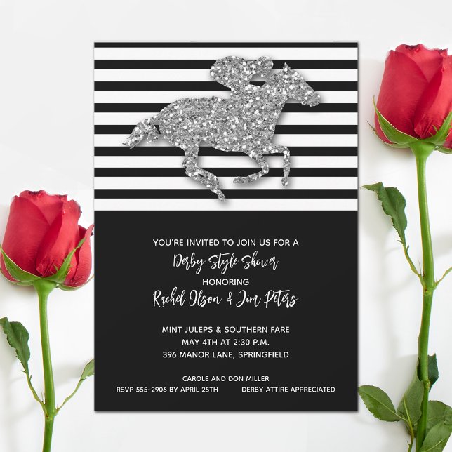 Invitación Caballo plateado Derby Bridal Shower (Subido por el creador)