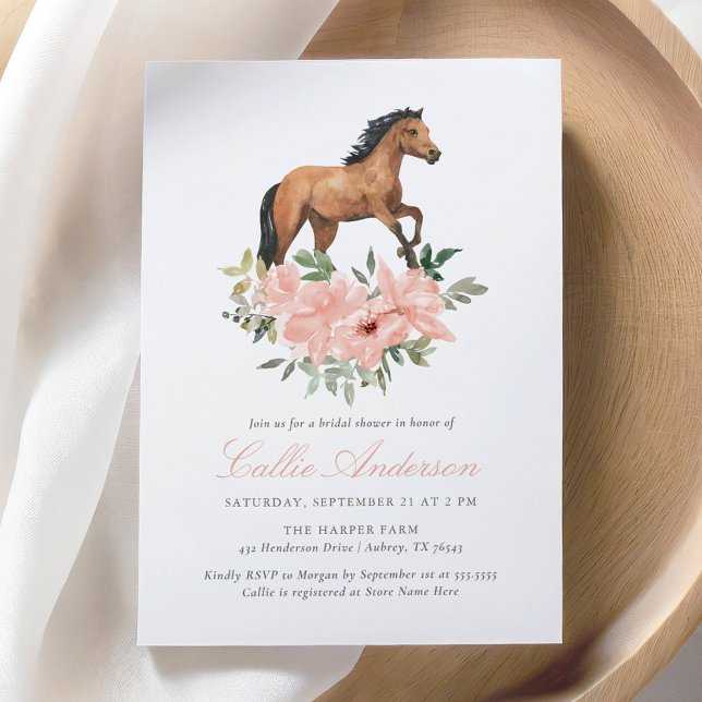 Invitación Caballo rosa Floral Ducha de novias (Subido por el creador)