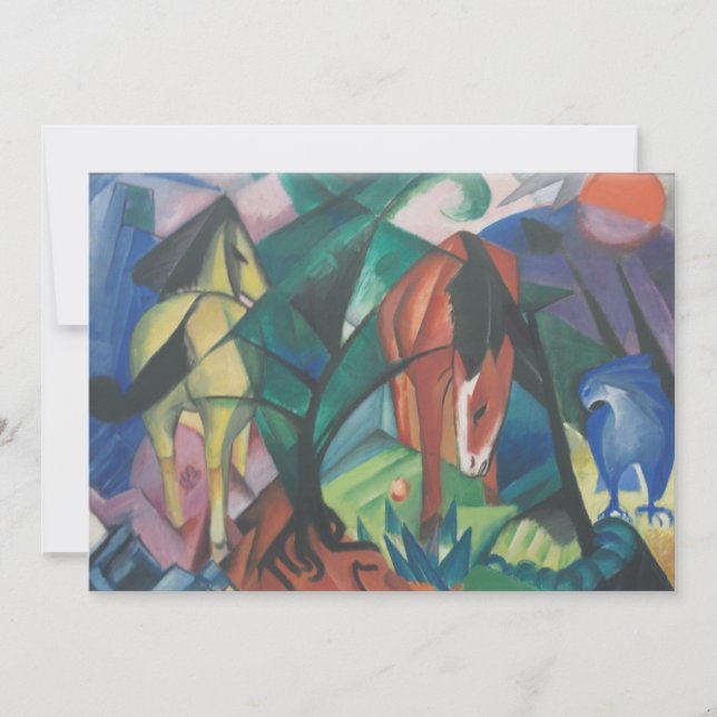 Invitación Caballo y águila de Franz Marc, arte de cubismo vi (Anverso)