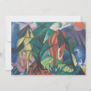 Invitación Caballo y Águila por Franz Marc, Arte Cubista Vint