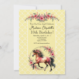 Invitación Caballo y Flores
