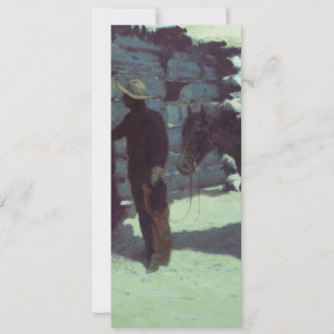 Invitación Caballo y vaquero en nieve invernal