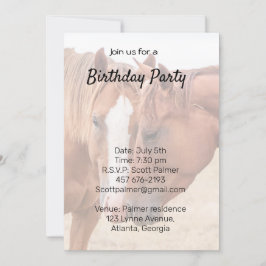 Invitación Caballos acariciándose en un prado