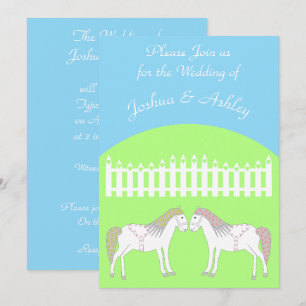 Invitación Caballos Blancos Hermosos para Bodas Personalizado