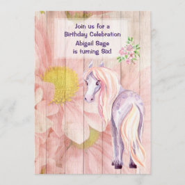 Invitación Caballos de bonito y margaritas en cumpleaños de m
