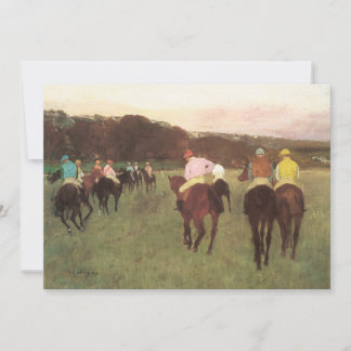 Invitación Caballos de carreras en Longchamp por Edgar Degas