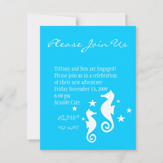 Invitación Caballos de mar (Anverso)