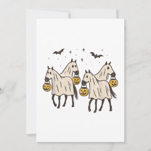 Invitación Caballos Fantasmas Lindos Halloween Truco o Trato