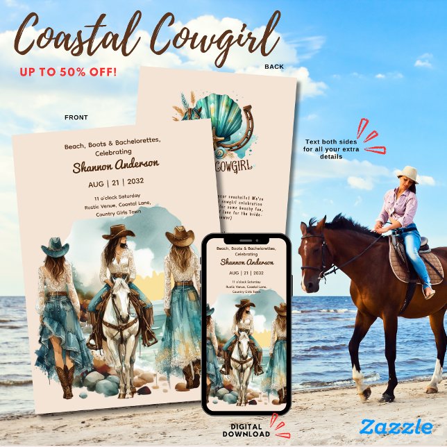Invitación Caballos Fiestas de Rodeo Rústico de Novia en ⭐ Co (Subido por el creador)