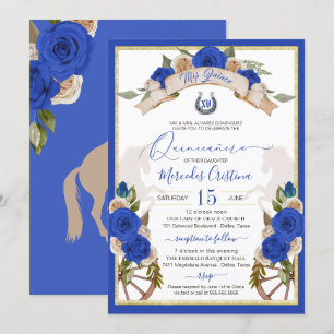 Invitación Caballos florales del Rosa azul Charro Occidental