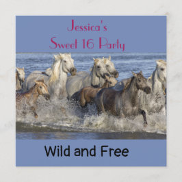 Invitación Caballos galopando en el agua