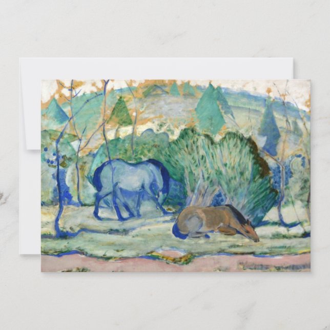 Invitación Caballos rayados por Franz Marc, Bella Artes de ép (Anverso)