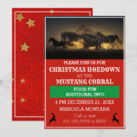 Caballos salvajes invitando a Navidades occidental