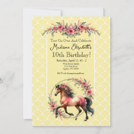 Invitación Caballos Y Flores