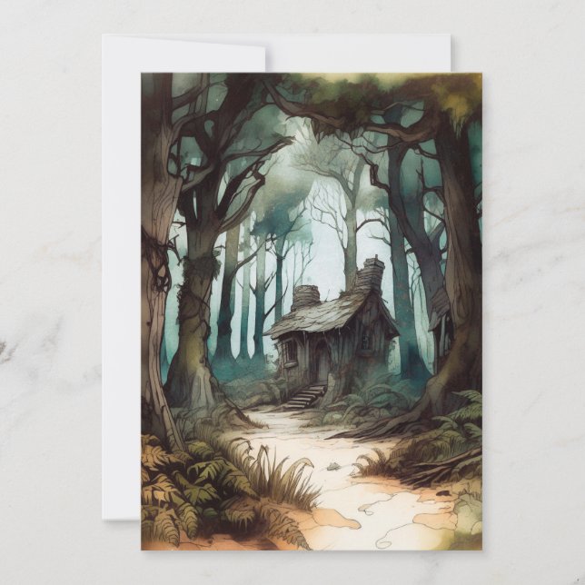 Invitación Cabaña boscosa encantada (Anverso)