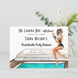 Invitación Cabana Boy Bachelorette Party Weekend