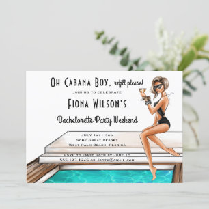 Invitación Cabana Boy Bachelorette Party Weekend