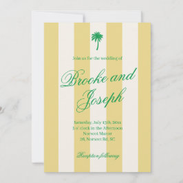 Invitación Cabaña de playa de franja de palma isleña retro am