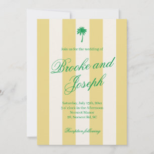 Invitación Cabaña de playa de franja de palma isleña retro am