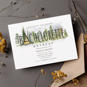 Invitación Cabaña de retiro de fin de semana para soltera