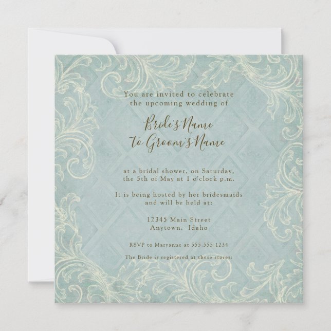 Invitación Cabaña floral junto al Boda de la playa de las con (Anverso)