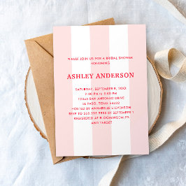 Invitación Cabana Raya Rosa Pálido Despedida de Soltera