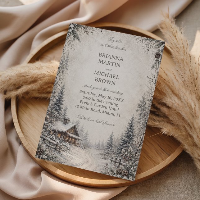 Invitación Cabaña Rústica de Bosque Nevado (Subido por el creador)