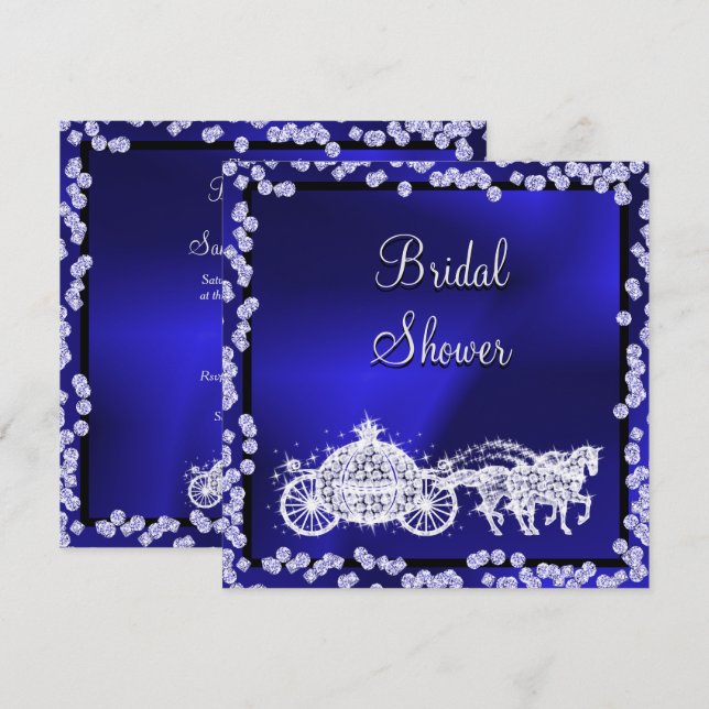 Invitación Cabecera de Princesa y ducha de novias para caball (Anverso / Reverso)