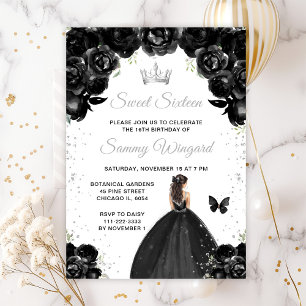 Invitación Cabello Negro Moreno Princesa Dulces Dieciséis