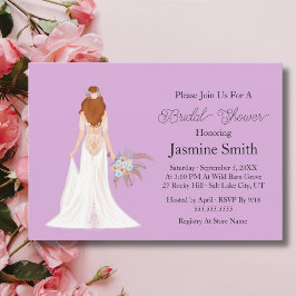 Invitación Cabello Rojo Boho Ducha de Novia