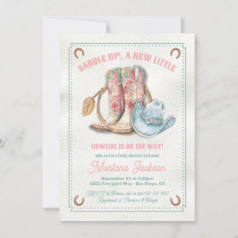 Invitación Cabeza de aleta Floral Boots ducha de bebé