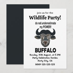 Invitación Cabeza de búfalo Bison Búfalo animal