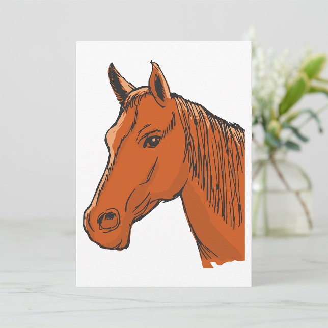Invitación Cabeza de caballo Marrón Granja Animal (Subido por el creador)