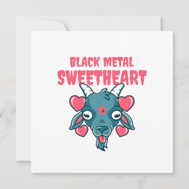 Invitación cabeza de cabra adorable baphomet (Anverso)