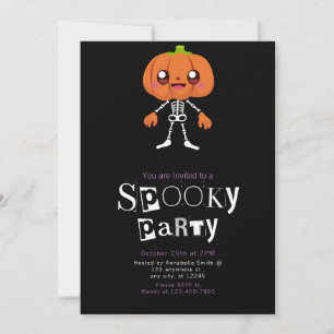 Invitación Cabeza de Calabaza Lindo Minimalista Moderno Hallo