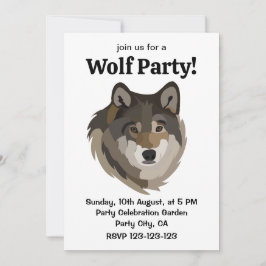 Invitación Cabeza de lobo Animal Gray Wilf Wolf
