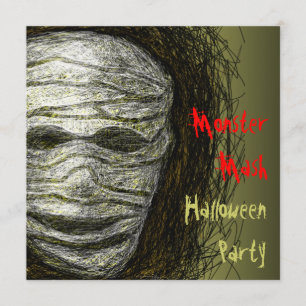 Invitación Cabeza de momia invitada al partido Monster Mash H