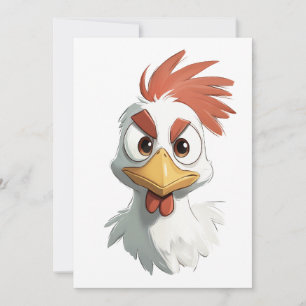Invitación Cabeza de Pollo de Dibujos Animados Enojada